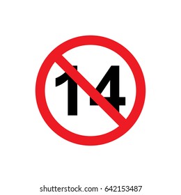 No 14 Years Icon Illustration Isolated Stock Vector (Royalty Free ...