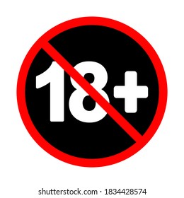 No 18 years old icon in trendy flat style design. Vector illustration isolated on white background.