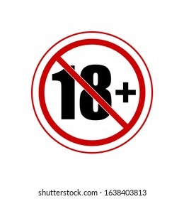 No 18 years old ,Under eighteen sign on white background.