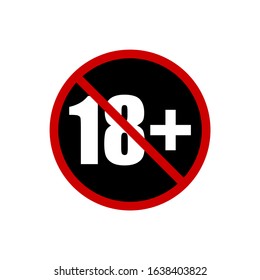 No 18 years old ,Under eighteen sign on white background.
