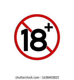 No 18 years old ,Under eighteen sign on white background