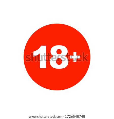 No 18 years old, under eighteen sign isolated on a white background. vector illustration