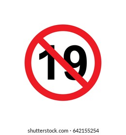 No 19 years icon illustration isolated vector sign symbol