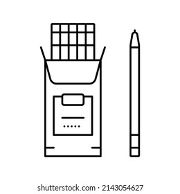 no. 2 pencil line icon vector. no. 2 pencil sign. isolated contour symbol black illustration