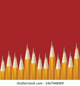 No. 2 pencils - horizontally seamless pattern / border