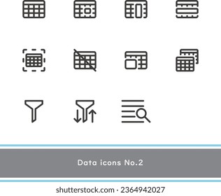 The No. 2 simple and flat spreadsheet illustration that conveys information in an easy-to-understand manner. Perfect for app buttons and icons.