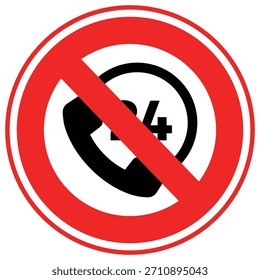 No 24hr Llamadas Icono de Vector que puede modificar o editar fácilmente

