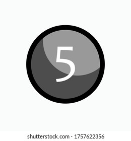 No 5 Icon. Number Five Symbol - Vector.