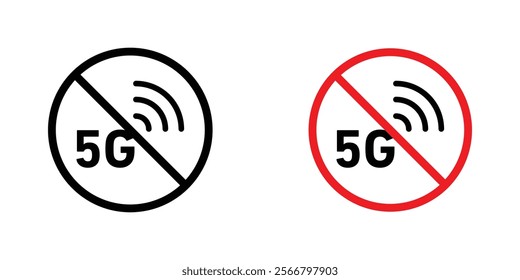 No 5G sign vector pack for apps and web UI designsal sign vector pack for apps and web UI designs