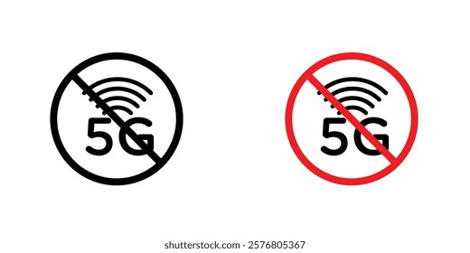 No 5G sign vector pack for web designsal sign vector pack for web designs