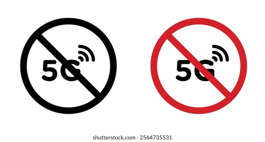 No 5G sign vectors in flat syleal sign vectors in flat syle
