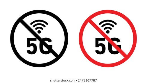 No 5G signal sign indicating areas without 5G network coverage