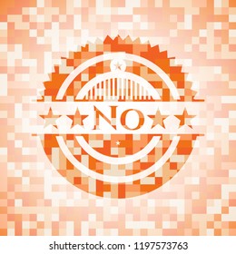 No abstract emblem, orange mosaic background