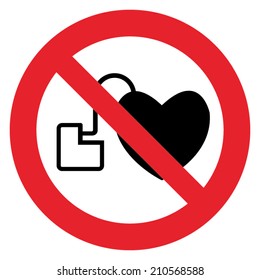 No Access With Cardiac Pacemaker Sign