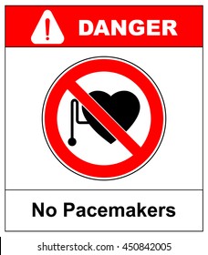 No access with cardiac pacemaker sign