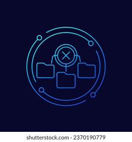 no access to folders icon, linear design