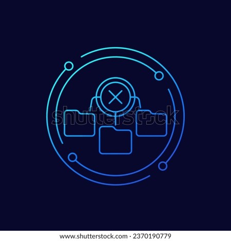 no access to folders icon, linear design
