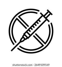 no access healthcare line icon vector. no access healthcare sign. isolated contour symbol black illustration