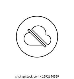 No Access Internet Icon Vector. Offline Cloud Image