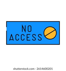 no access line icon vector. no access sign. isolated symbol illustration
