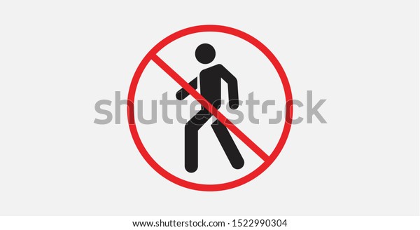 歩行者禁止標識 ベクターイラスト 歩行者用標識禁止 歩行禁止アイコン のベクター画像素材 ロイヤリティフリー
