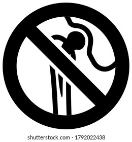 No Access For Persons With Metallic Implants forbidden sign, modern round sticker