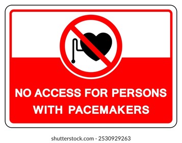 No Access For Persons With Pacemakers Symbol Sign, Vector Illustration, Isolate On White Background Label.EPS10