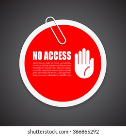 No access security sticker illustration isolated on black background