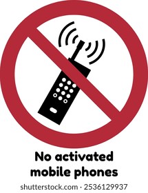 No activated mobile phones ISO 7010