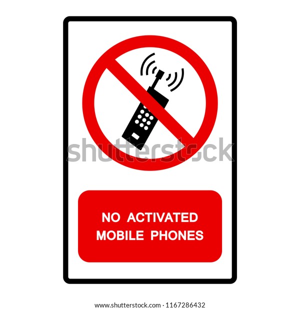 No Activated Mobile Phones Symbol Signvector Stock Image