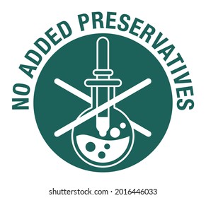 No added preservatives and Addititves free - flat green vector icon. Lab test tube with harmful liquid. Vector illustration