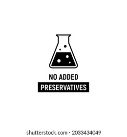 No added preservatives icon. Chemical artificial free food. No additives vector symbol logo