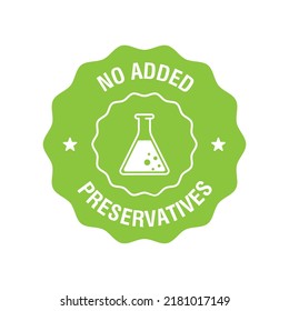 No added preservatives icon. Chemical artificial free food. No additives vector symbol logo