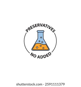 No added preservatives icon. Chemical artificial free food. No additives vector symbol logo.