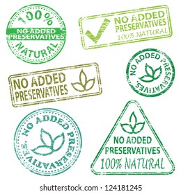 No added preservatives  Rubber stamp vector illustrations