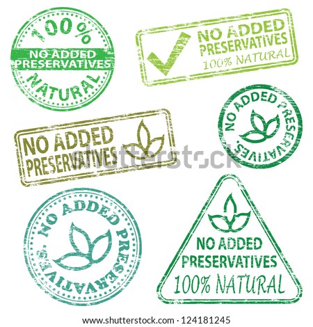 No added preservatives  Rubber stamp vector illustrations