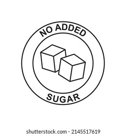 No added sugar icon in black line style icon, style isolated on white background