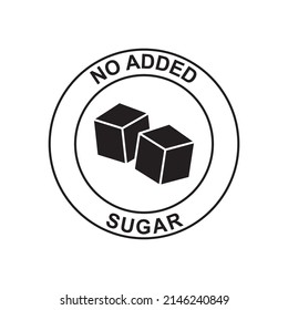 No Added Sugar Icon In Black Flat Glyph, Filled Style Isolated On White Background