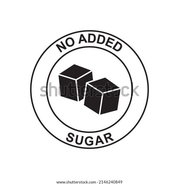 No added sugar icon in black flat glyph,\
filled style isolated on white\
background