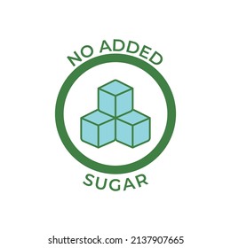 No Added Sugar Icon In Color Icon, Isolated On White Background 