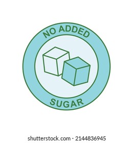 No added sugar icon in color icon, isolated on white background 