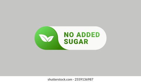 No added sugar label design element vector. No added sugar label for product packaging design element. Simple No added sugar symbol for packaging design element.