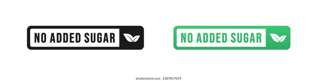 No added sugar label or No added sugar sign vector isolated in flat style. No added sugar label for product packaging design element. Simple No added sugar sign for packaging design element.