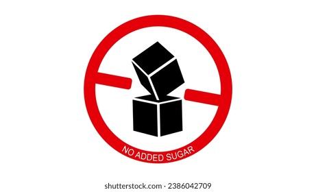 'No added sugar' sign, high quality vector