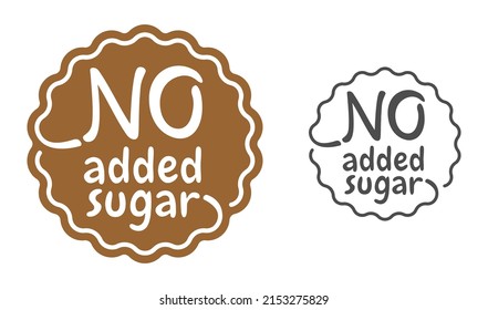 No added sugar stamp - isolated vector emblem for dietic and anti-diabetic food products