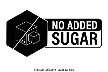 'no added sugar' vector icon, sugar free abstract, black in color