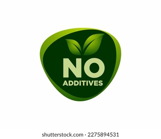 No additives sign for healthy food products label