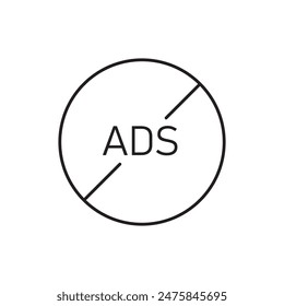 No ads icon design, isolated on white background, vector illustration