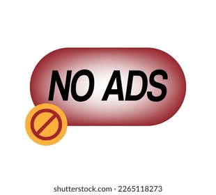No hay icono de anuncios. Anuncios y anuncios prohibidos. Vector para web aislado en fondo blanco
