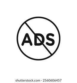 No ads icon vector line logo art